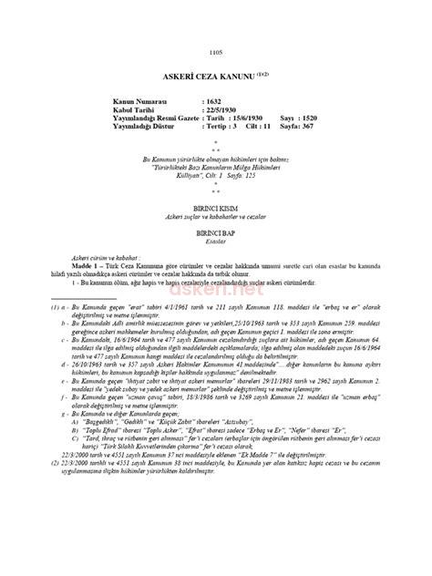 Askeri Ceza Kanunu Nedir? Uygulama ve Pratikler